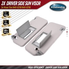 Pair Gray Sun Visor For Nissan Titan 2004-2024 96401-EZ70B 96401-EZ70B picture