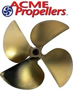 Acme 14.5 x 14.25 Inboard Propeller Left Hand Nibral Cupped Splined Bore 4 Blade picture