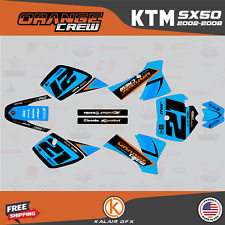 Graphics Kit for KTM 50SX (2002-2008) MINI ADVENTURE PRO SR JR Crew-Orange-Cyan picture