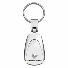 Key Chain - Silver - Mustang 45th Anniversary Logo Teardrop Fob - 45 Years LOOK picture
