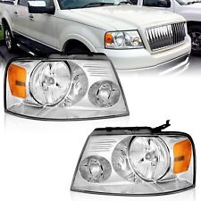 WEELMOTO For 2004-2008 Ford F-150 F150 Chrome Headlights Assembly Pair Lamps picture