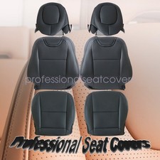 For 2010-15 Chevy Camaro Driver & Passenger Replacement Leather Seat Cover Black picture