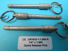 (3) LOCKWELL 1/4” x 1.900 Grip Quick Release HARTWELL Ball Lock Pins picture