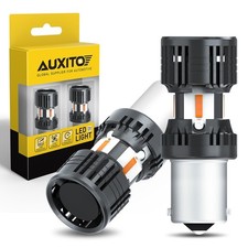 AUXITO BA15S 8SMD 1860 LED Front Turn Signal Light Bulbs 7506 Amber Yellow New picture