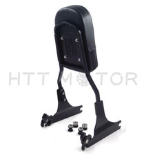 Black Detachable Backrest Sissy Bar Flame For Harley 84-99 Softail 05-later FLST picture