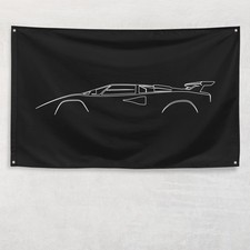 Countach LP5000 S Quattrovalvole Flag 3x5 ft Banner Car Silhouette Garage Gift picture