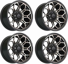 Set of 4 GTW Bravo 14x7 Matte Bronze Aluminum Golf Cart Wheel | 3:4 Offset | 4x4 picture