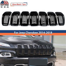 For 2014-18 Jeep Cherokee Front Grill Grille Inserts Honeycomb Mesh Gloss Black picture