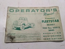 INTERNATIONAL OPERATORS MANUAL FLEETSTAR MODEL 1900 2000 D SERIES MAINTENANCE IH picture