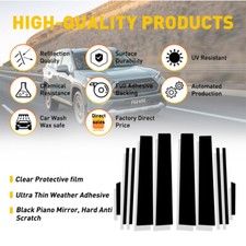 10X Glossy Black Pillar Post Door Window Trim Cover For 2019-2023 Toyota Rav4 picture