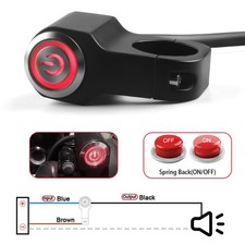 Motorcycle ATV Control Start Switch Momentary Horn Push Button Handlebar Mount picture