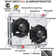 Fit 67-69 Ford Mustang Fairlane Mercury Cougar XR-7 V8 2-Row Radiator+Shroud Fan picture