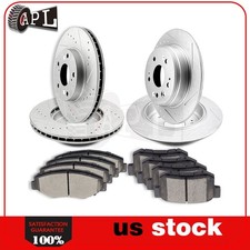 Front Rear Brake Rotors + Ceramic Pads For 2002-2004 Honda CR-V Drilled Slotted picture