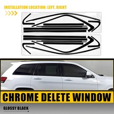 Chrome Delete Blackout Overlay Set For Jeep Grand Cherokee 2011-2021 Window Trim picture