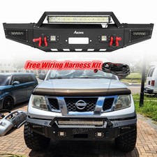 Off-Road For 2005-2022 Nissan Frontier Steel Front Bumper Winch Plate&Light&Wire picture