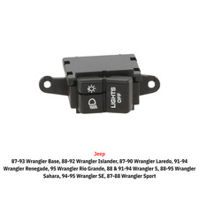 Headlight Switch For 1987-95 Jeep Wrangler YJ Dash Mount Blade Type picture