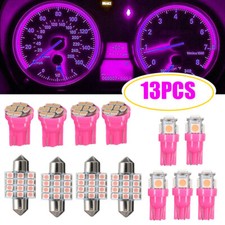 13X Car Interior LED Light Bulbs Pink Package Kit for Dome License Plate Lamps picture