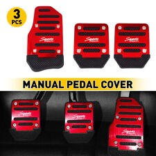 Universal Non-Slip Manual Gas Brake Foot Pedal Pad Cover Accessorie Kit Red EAW picture