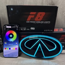 ✅ FOR 2017-2024 INFINITI Q60 COLOR CHANGING RGB LED GRILL EMBLEM GLOSS BLACK ✅ picture