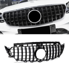 W213 GT Style Front Grille Gloss Black Camera Hole for E-Class 2016-2020 picture