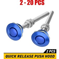 2-20X Button Push Release Hood Quick Car Bonnet Pin Latch Lock Clip Bumper Blue picture
