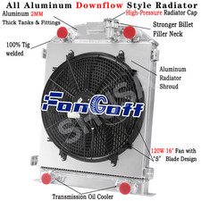 Fit 1932 Ford Model High Boy FlatHead Engine 3 Row Aluminum Radiator+Shroud Fan picture