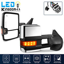 Pair Power Heated Tow Mirrors for 07-13 Chevy Silverado Sierra 1500 Amber Signal picture