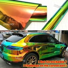 Colorful Chameleon / Car Rainbow Mirror Holographic Chrome Vinyl Wrap Sticker US picture