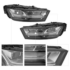 Pair LED Headlight Left & Right Side for 2017-2019 AUDI Q7 (For Full LED Model) picture