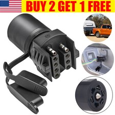 7 Way Round to 4/5 Pins Flat Trailer Adapter Wiring Plug For Truck RV Tow Lights picture