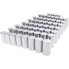33mm x 4in Chrome Plastic Cylinder Lug Nut Covers Thread on for Semi Truck 60PCS picture