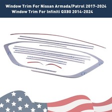 13 Pieces Window Molding Trim Frame Strips Gloss Fits for Nissan Armada/Patrol picture