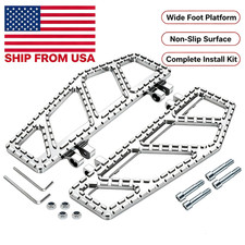 Chrome Wide Driver Floorboards For Harley Touring Softail Dyna Street Glide picture