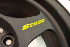 x4 Spoon Sports wheel rims sticker Slipstream Rota restoration decal kit- Yellow picture