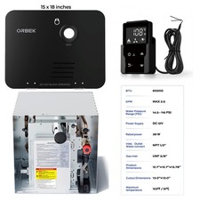 Orbek RV Tankless Water Heater Propane 60,000 BTU w/ 15x18 inch Door + Remote picture