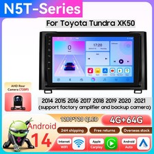 4G+64GB Android 14 CarPlay Car Stereo Radio GPS for Toyota Tundra XK50 2014-2021 picture