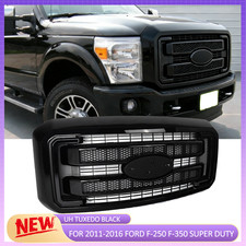 For 2011-2016 Ford F250 F350 Super Duty Platinum Painted UH Tuxedo Black Grille picture
