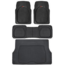 4pc All Weather Floor Mats & Cargo Set - Black Tough Rubber MOTORTREND Deep Dish picture