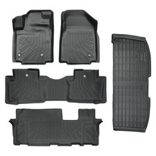 Custom TPE Floor Mats & Cargo Liners For Honda Pilot 2009-2015 Black 5PCS New picture