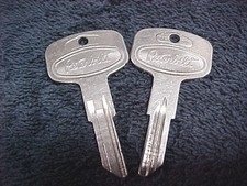 Two NOS Original Door Ignition Lock Logo Key Blanks 1981 - 2004 Peterbilt Truck picture