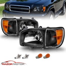For 1999-2004 Pathfinder 4D Utility Headlights+Corner Signal Lamps Black picture