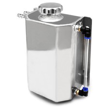 2L Polished Aluminum Coolant Radiator Overflow Reservoir Expansion Water Tank picture