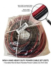 4 Gauge 4 AWG 25 FT Black + 25FT Red Welding Battery Pure Copper car Inverter Rv picture