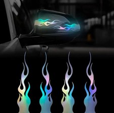 4 PC Set 6” Flame Reflective Glow In Dark Vinyl Decal Sticker Racing Gradient picture