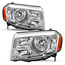 For 2009 2010 2011 Honda Pilot 4Dr Chrome Headlights Amber Corner Headlamps L+R picture