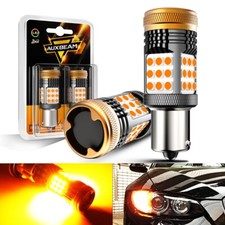 AUXBEAM 1156 BA15S 7506 LED Tail Turn Signal Light Bulbs Amber Canbus Error Free picture