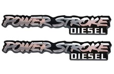 1995-1997 Ford 7.3L Powerstroke Power Stroke Diesel Front Fender Emblems Pair picture