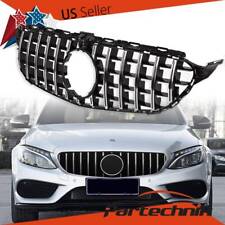 GTR Front Bumper Grille For 2015-2018 Mercedes Benz W205 C Class C200 W/ Camera picture