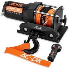 Advanced 2500 lb UTV Winch Kit - 12V Electric with Safe Synthetic Rope & Remote picture