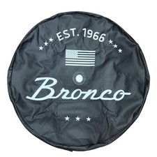 Mud Digger Ford Bronco 35” Spare Tire Cover Backup Camera Est 1966 USA Flag picture